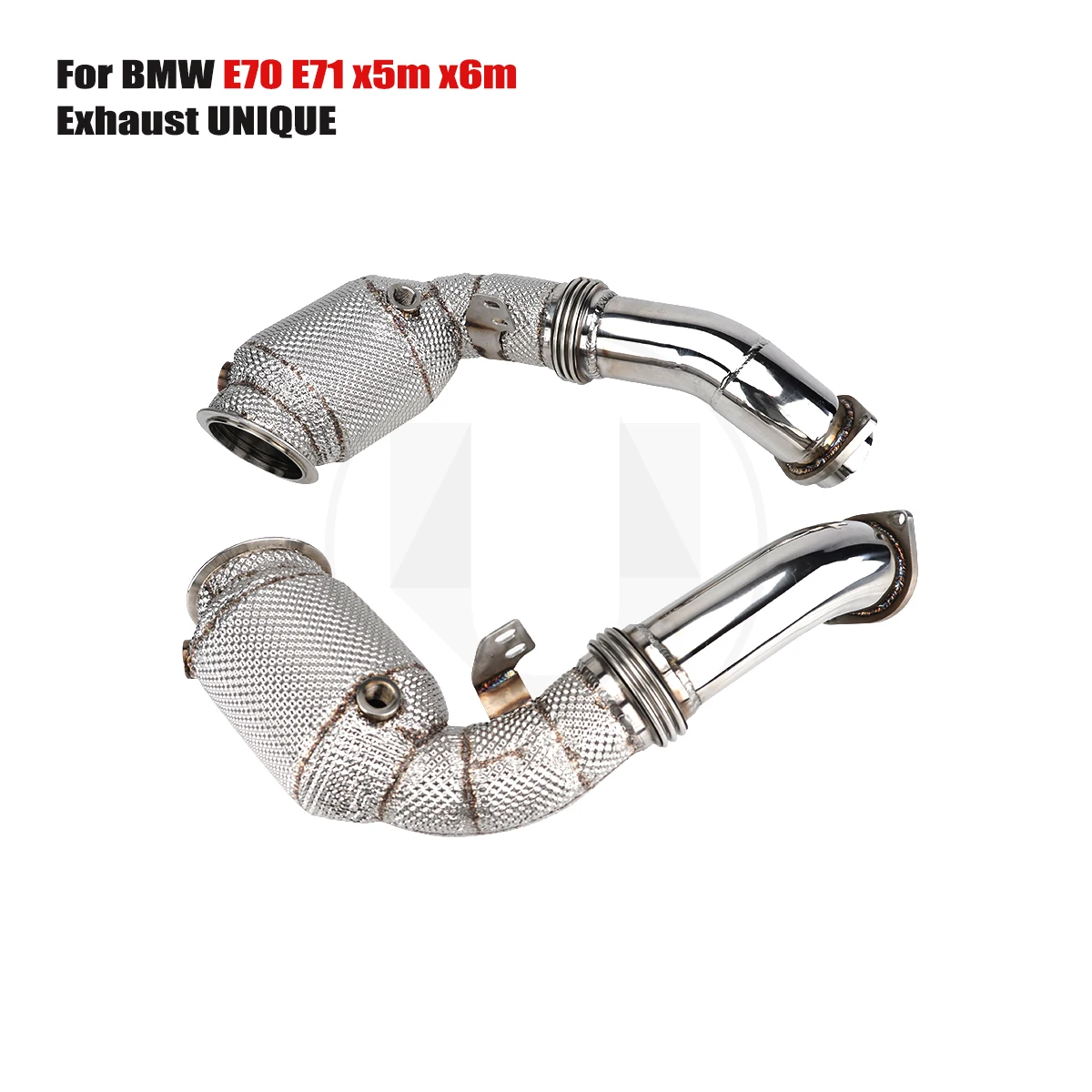 UNIQUE For 2009-2013 BMW E70 E71 x5m x6m V8 N63 4.4T With insulator downpipe With cat/without cat exhaust pipe