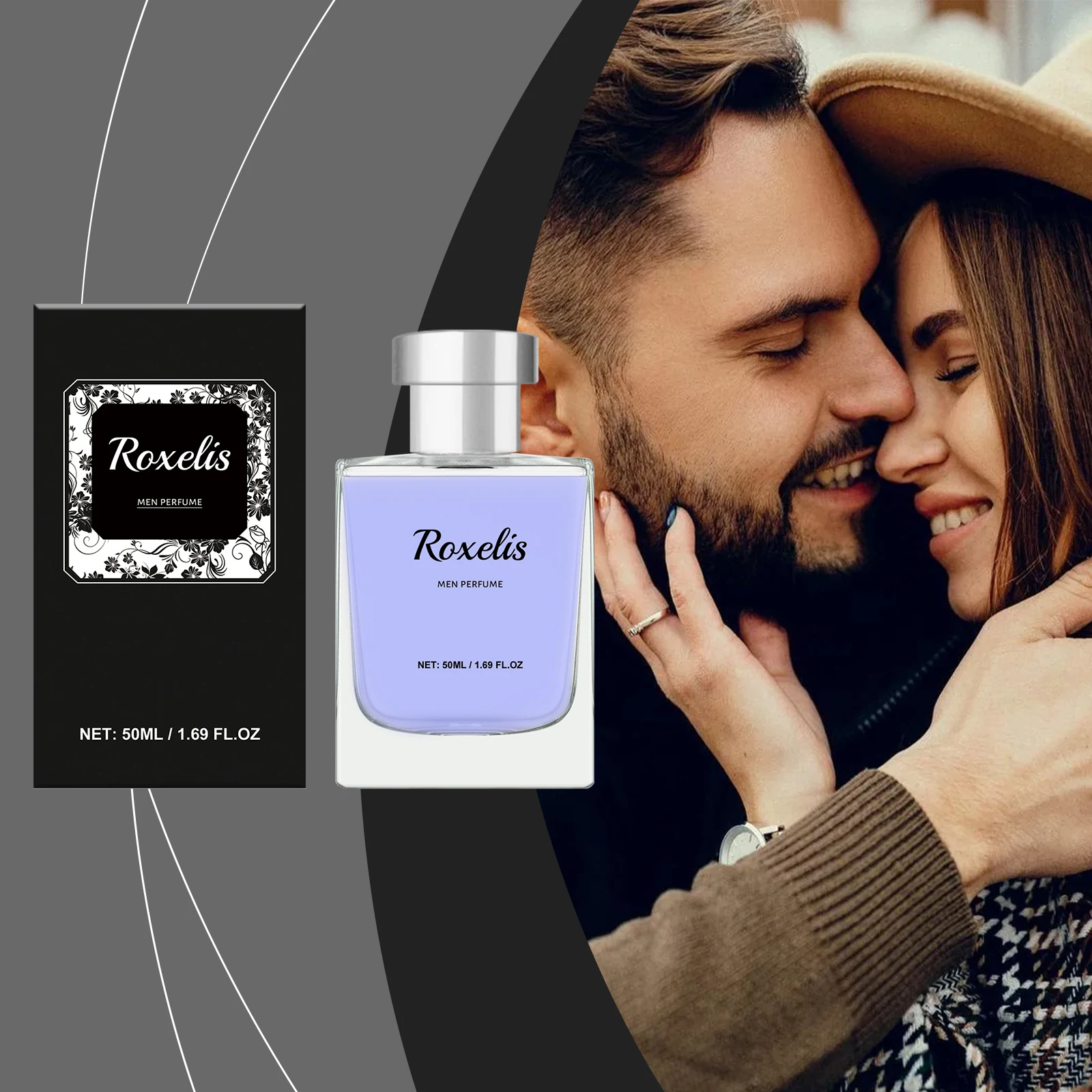 Roxelis 50ml Perfume de Colonia Floral Spray Atmósfera de citas diarias Fragancia fresca duradera Perfume floral encantador sin alcohol