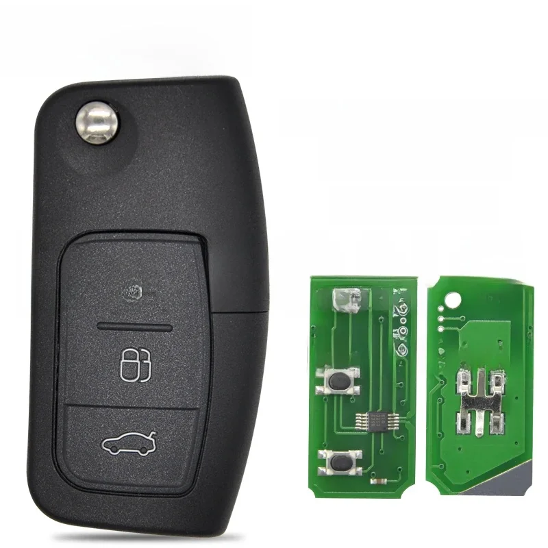 Datong World clé de télécommande de voiture adaptée pour Focus Mondeo Fiesta Galaxy Fusion 315/433 Mhz 4D60/4D63 puce clé vierge à rabat intelligente