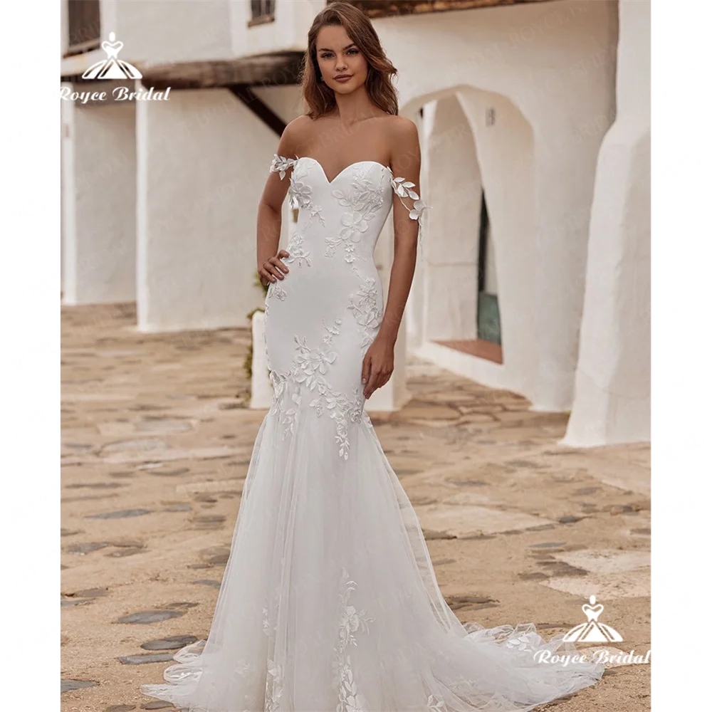 Roycebridal-Robe de Mariée Sirène en Satin, avec Traîne, Éducative, 2025