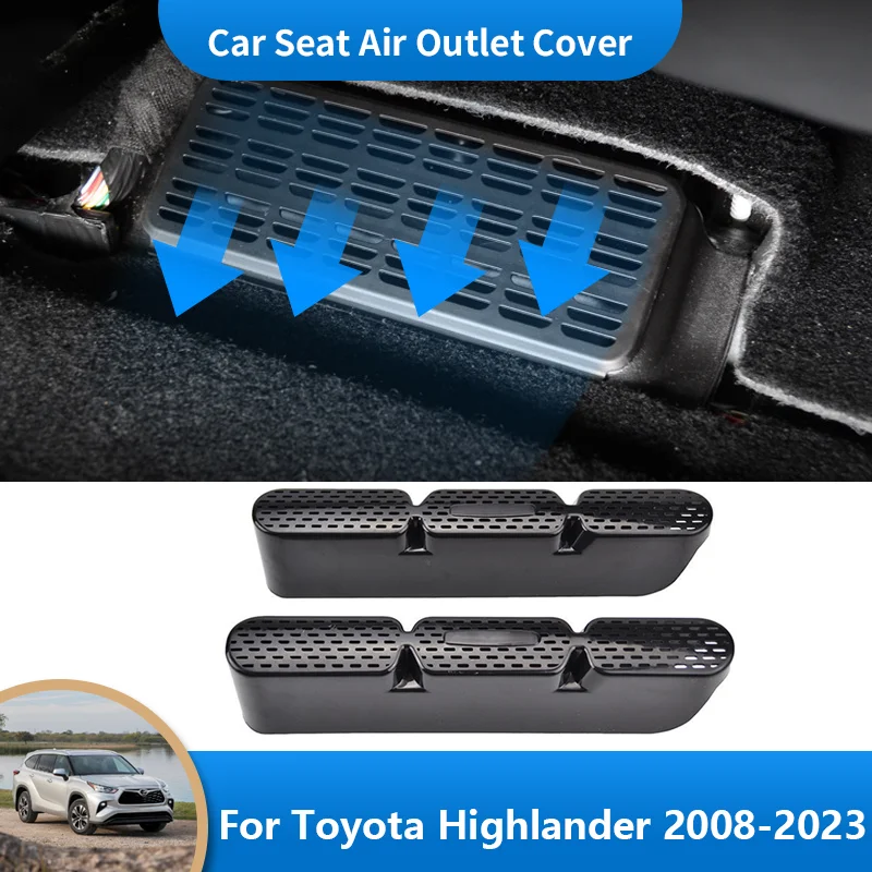 

Car Air Vent Antiblocking Dust Cover Under Seat Air Conditioning Outlet Cover for Toyota Highlander Kluger XU50 XU40 2008-2023