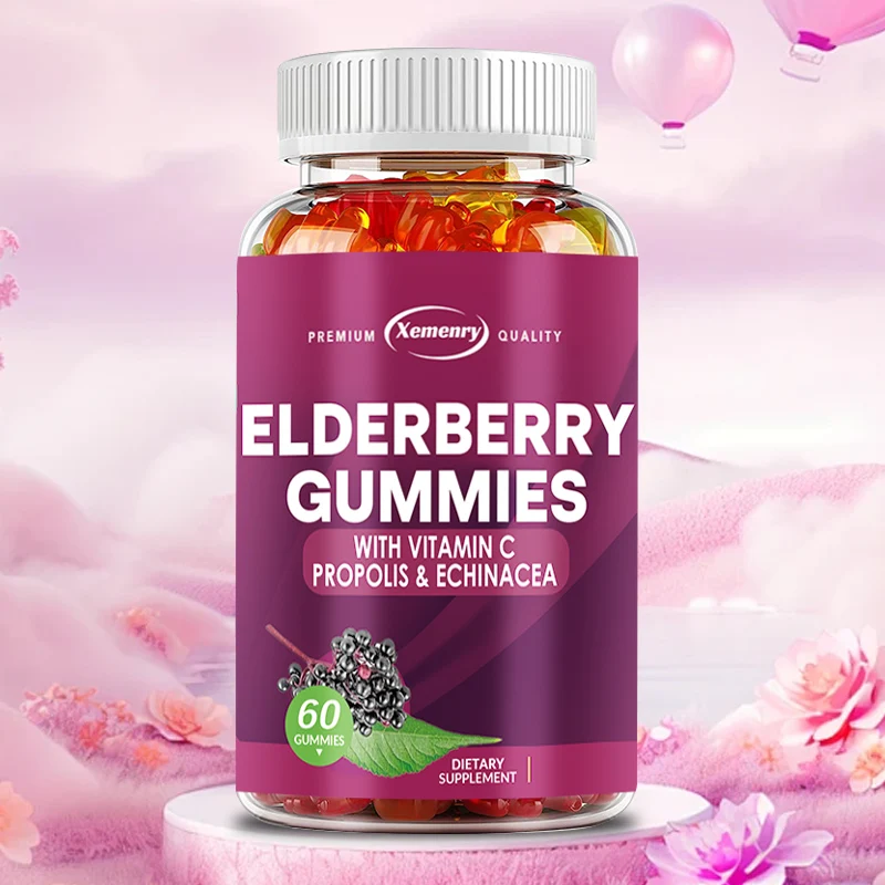 Elderberry - Immunity Boosting, Antioxidant, with Vitamin C and Echinacea - 60 Gummies