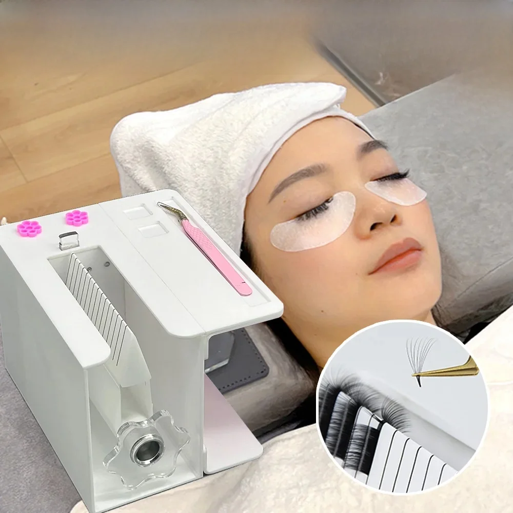 Self Fanning Lash Extensions Supplies Lash Fan Making Machine False Eyelash Separator Root Splitter Machine z pudełkiem do przechowywania — zdjęcie 2