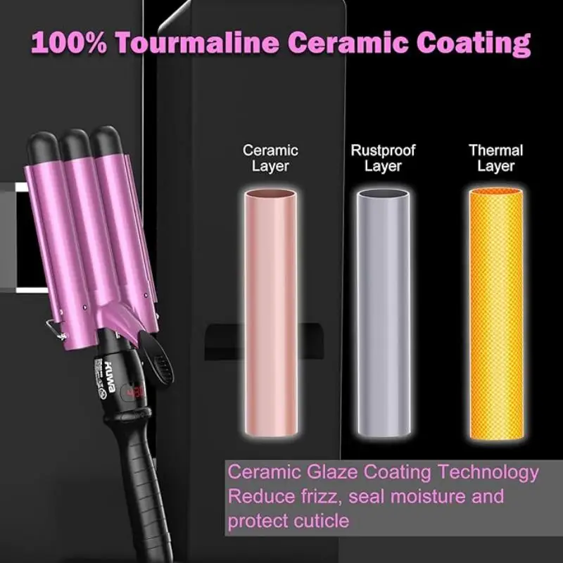 髪ヘアアイロンセラミックプロフェッショナルトリプルバレル髪カーラー卵ロール髪スタイリングツール杖カーラーアイアン
