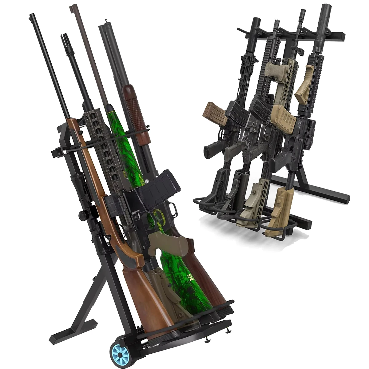

Tactical Rifle Gun Rack Portable Heavy Duty Weapon Mobile Storage Display Bracket Folding Indoor Gun Stand for Shooting Range