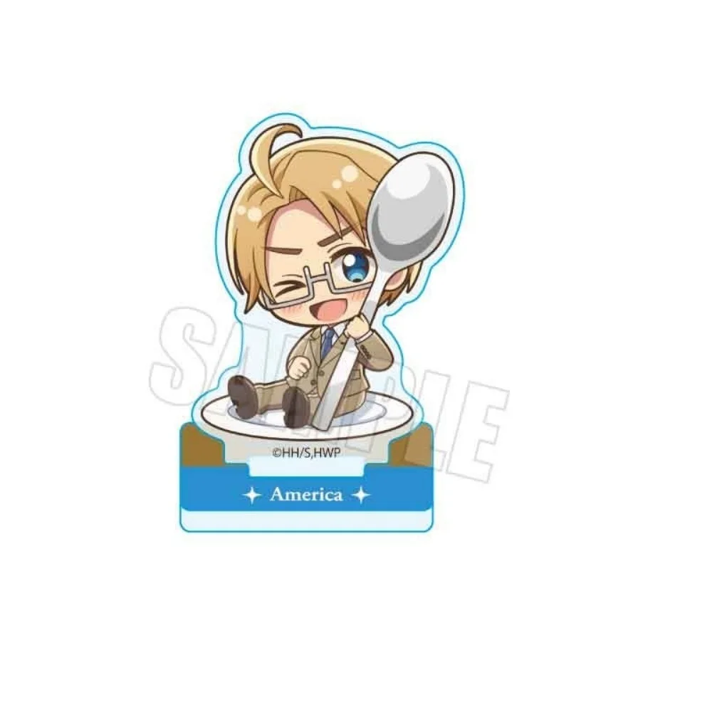Anime Hetalia Acrylic Keychain Stand France Chibi Figure Yummy Spoon Sign Plate Itabag Backpack Decor Desk Ornament Gift