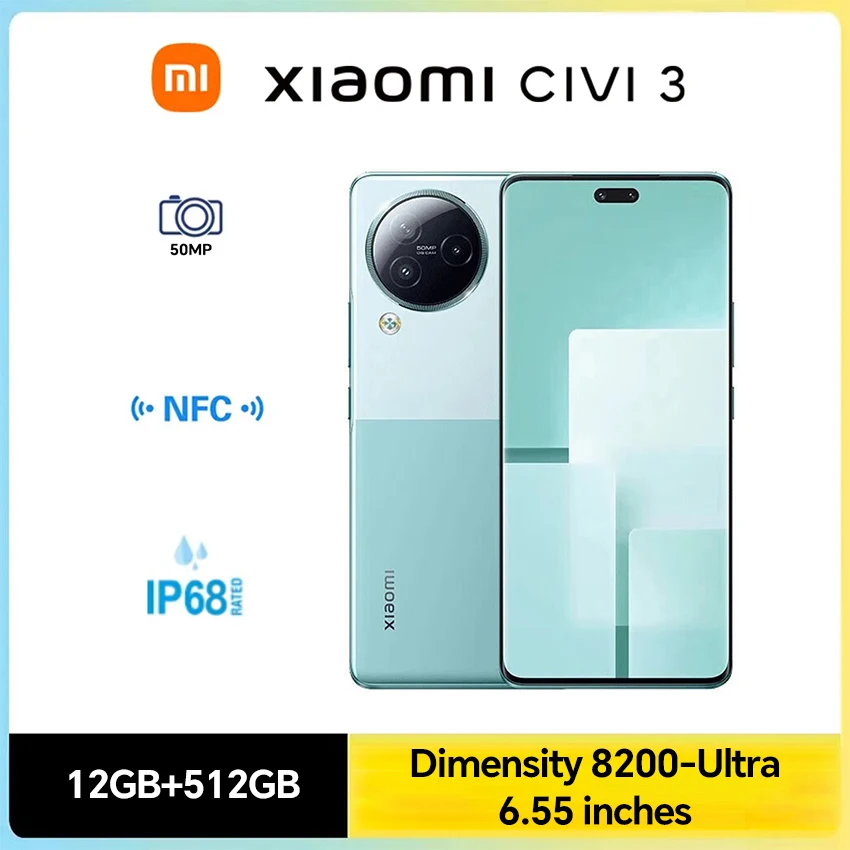 Xiaomi Civi 3 Dimensity 8200-Ultra 6.55-inch 4500mAh Battery Supports NFC Supports AMOLED Version Asian Version
