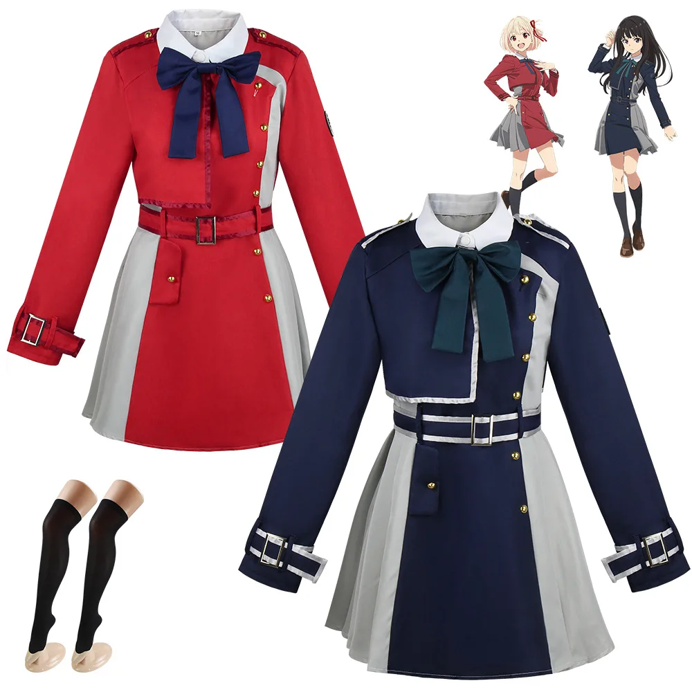 

Lycoris Recoil Chisato Nishikigi Cosplay Costume Takina Inoue Dress Lycoris Uniform Anime Women's Dress
