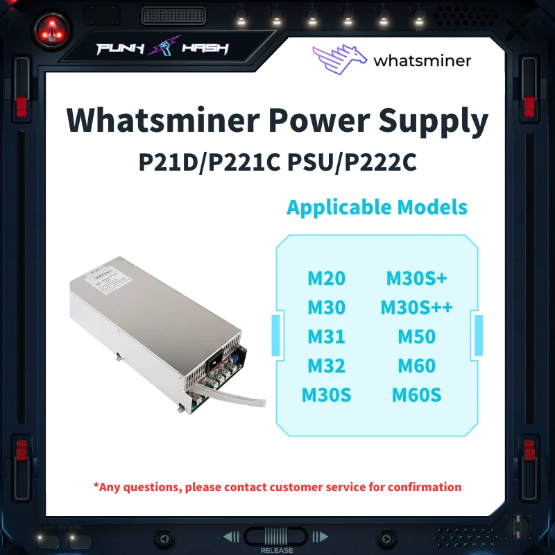 Alimentatore Originale Whatsminer PSU ASIC Miner P21 P222 P564B Parti per Miner M30 M50 M53 M56S++ M66 Garanzia di Sei Mesi