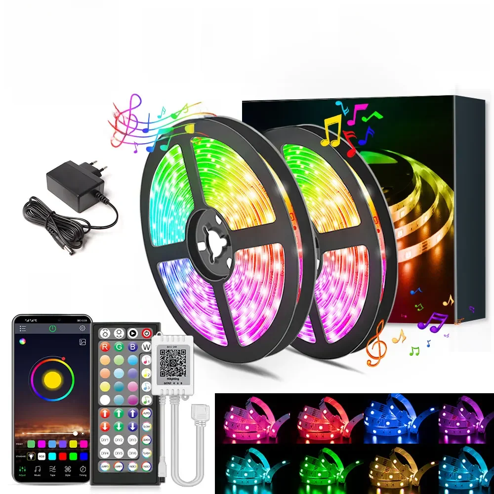 LED Strip Licht, RGB 5050/SMD3535, Flexibel Lint, DIY Led Light Strip RGB Tape Diode DC 12 V bluetooth kerstverlichting - afbeelding 2