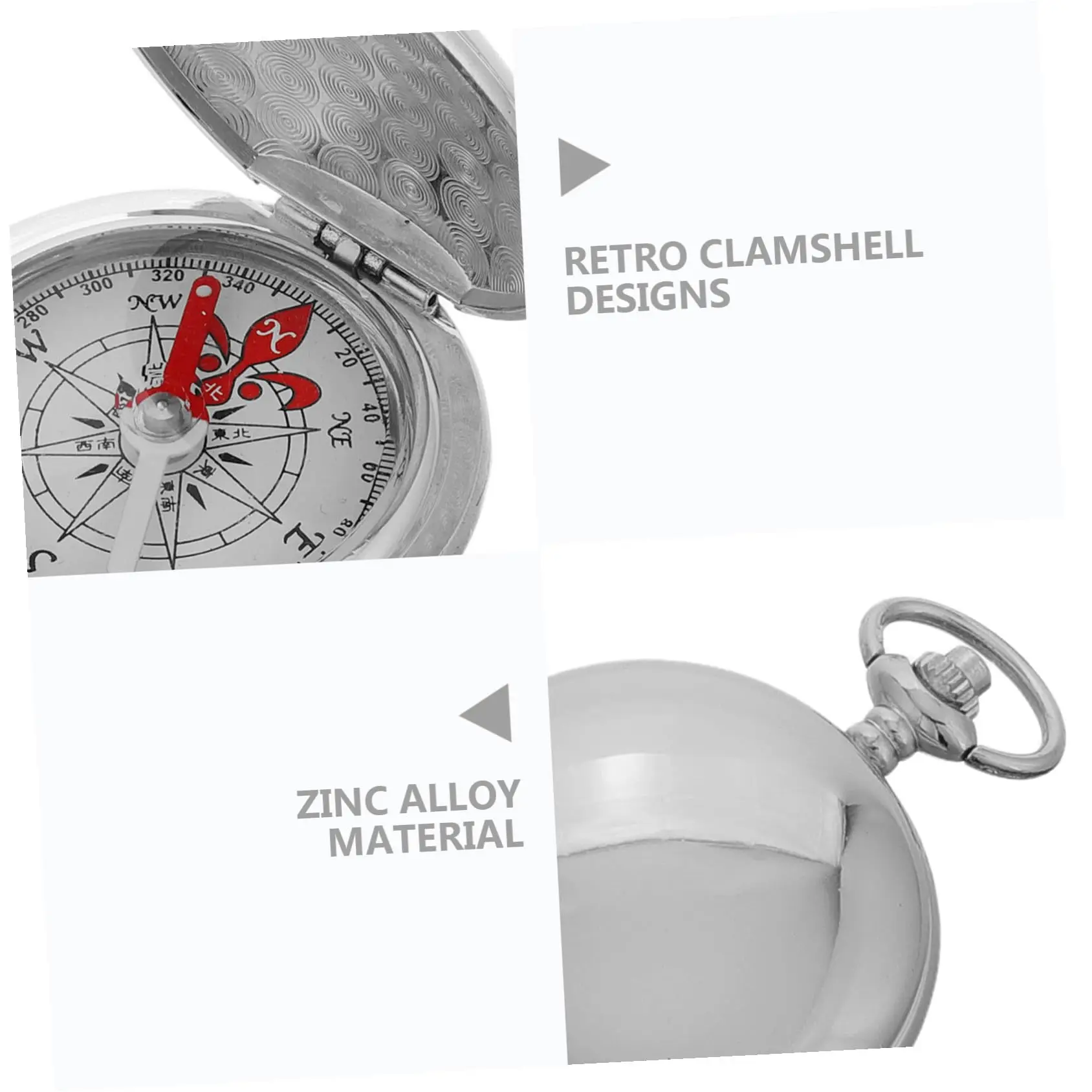 Bússola de relógio de bolso clamshell vintage para homens e mulheres ferramenta de navegação ao ar livre para caminhadas acampamento sobrevivência portátil à prova