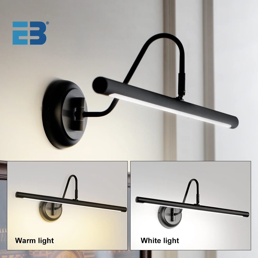 Ebuybest Led Wall Lamp Modern Black Bathroom Mirror Light AC85-265V 18W 20W Interior Wall Light 55cm 80cm 100cm Picture Lights