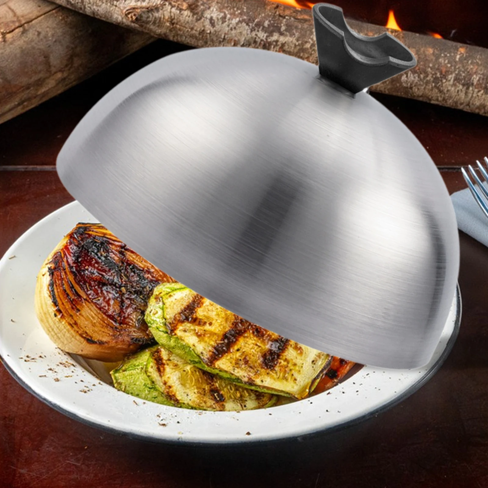 Versatile Stainless Steel Burger Cover Frying Pan Dome Basting Lid for Cooking Barbecue Teppanyaki Hamburger Griddle