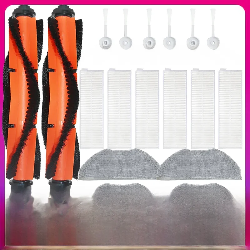 Compatible avec Rowenta Tefal X-Plorer série 95 RG7975WH RG7987WH : rouleau principal, brosse latérale, filtre HEPA, chiffon de vadrouille, pièces de rechange