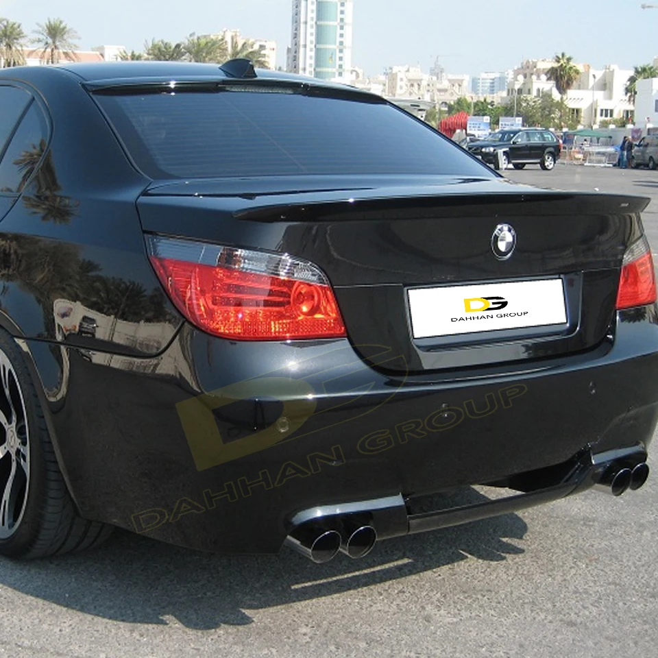 B.m.w série 5 e60 2003 - 2010 traseiro telhado spoiler asa extensão pintado piano gloss preto de alta qualidade abs plástico e60 m5 kit