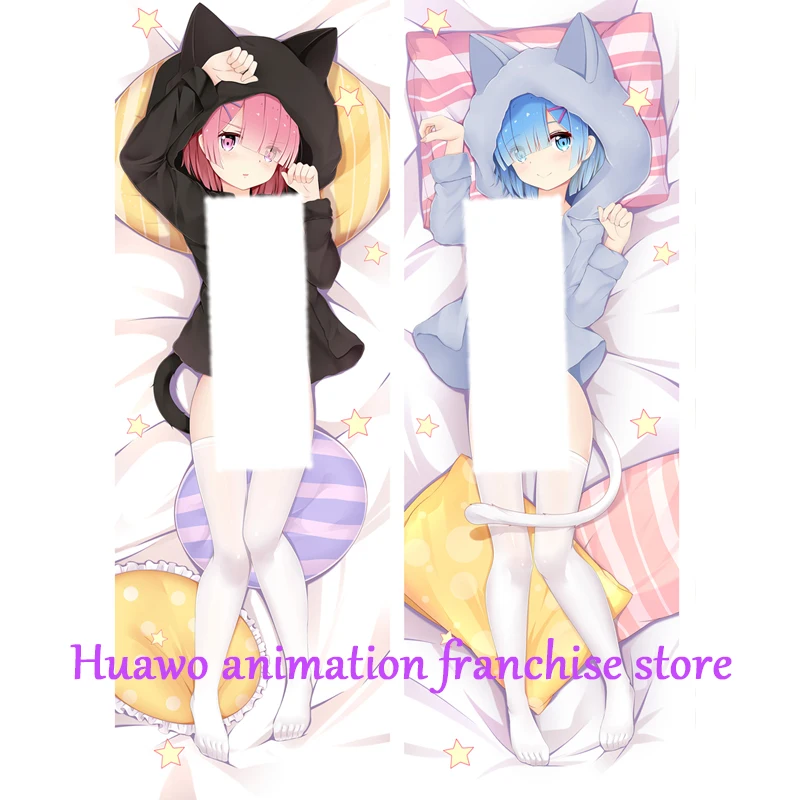 Anime Dakimakura Pillow Re Zero 2-Side Print Pillowcase Hugging Body Cushion Cover Otaku Waifuristmas Decoration 2023