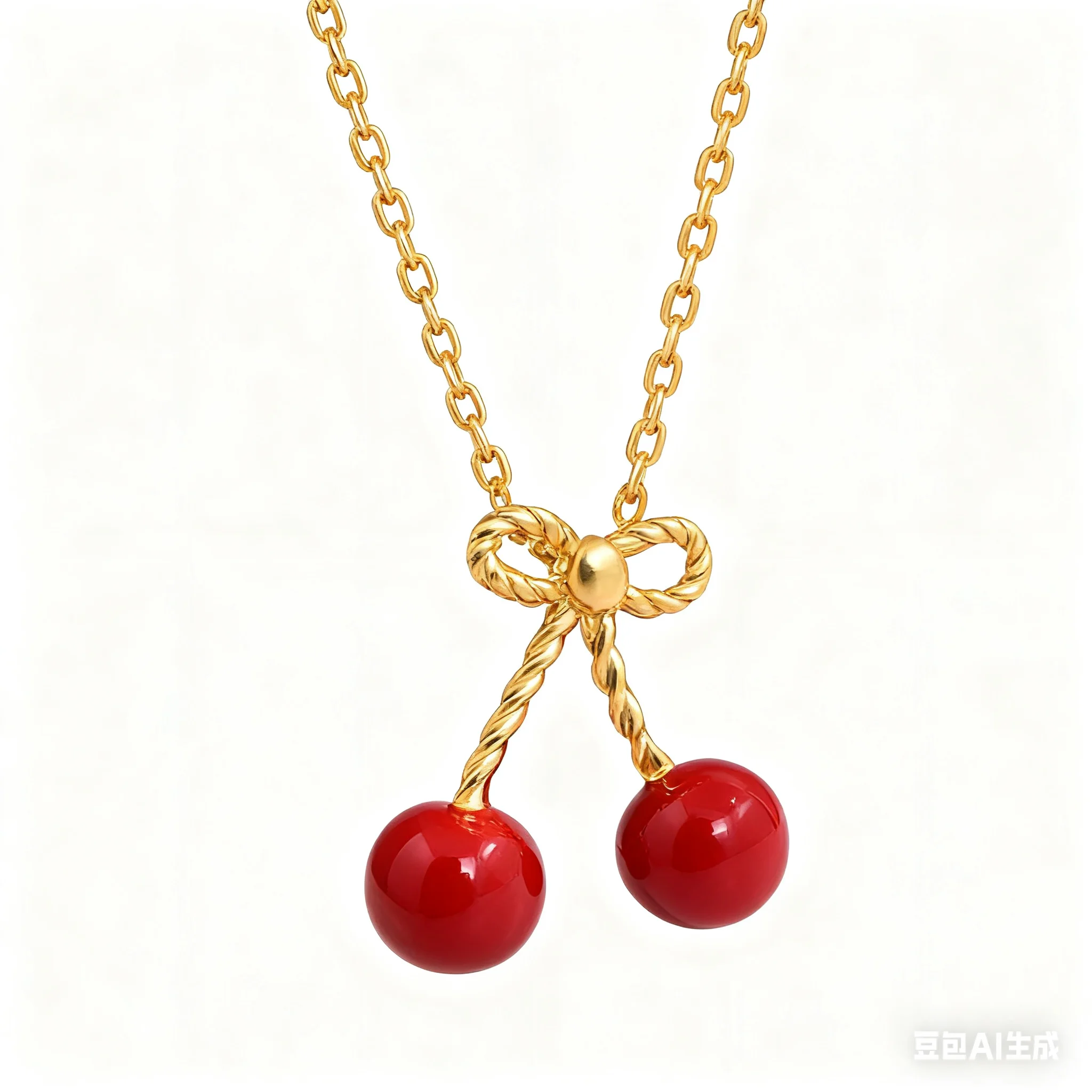 

2025 Autumn New Cherry Necklace Earrings Fashion Multi functional Red Jewelry XM