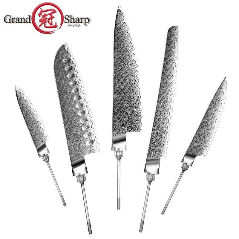 GRANDSHARP Kitchen Knife Blank Blade DIY 67 Layers Damascus Steel VG10 Razor Sharp Tools High Hardness Fish Meat Cutlery Cooking