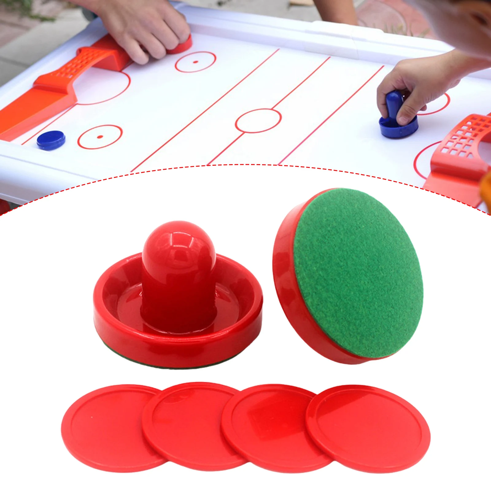 

Набор из 4 штук: ручки-толкатели для аэрохоккея, сменные лопатки для детского стола для аэрохоккея, аксессуары для семейных игр