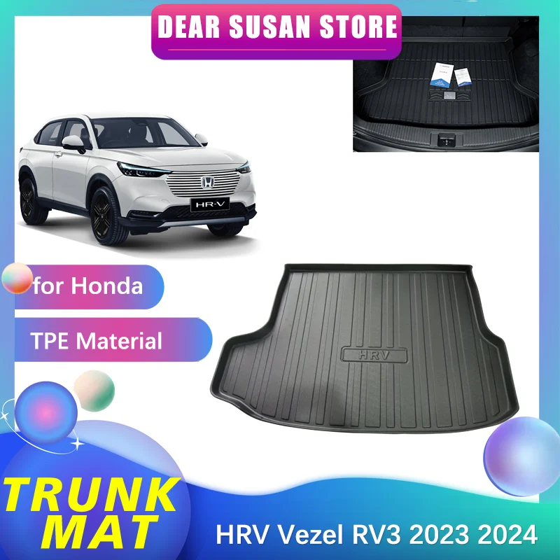 

Car Rear Trunk Mat for Honda HR-V HRV Vezel RV3 2023 2024 Parts Custom Panel Storage Floor Pad Space Liner Rug Tray Accessories