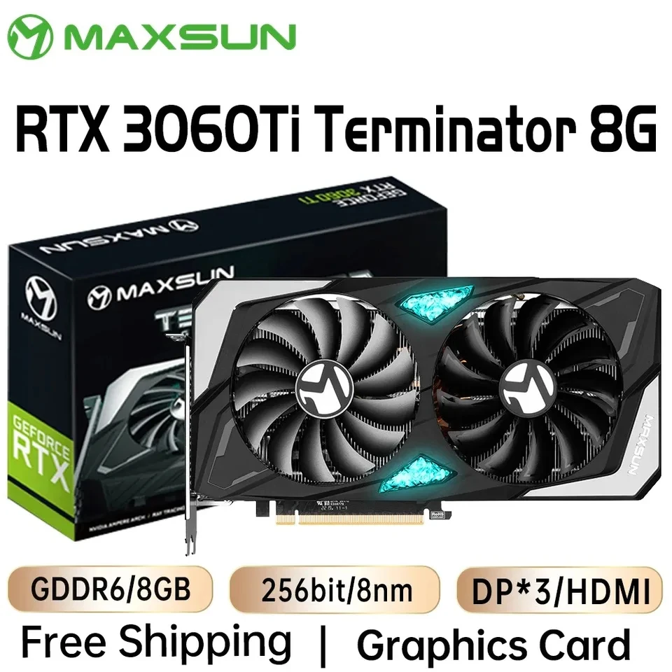 USED MAXSUN Graphics Cards RTX 4070 4060TI 4060 3060 3060TI 3050 3070 GPU NVIDIA Gaming Video Card Desktop Computer components