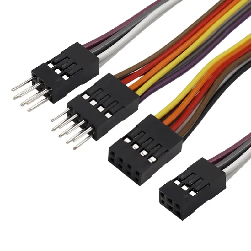 5 SZTUK 2,54 MM Dupont Męski żeński przewód zaciskowy Dupont Line Dwurzędowe złącze 2 * 2P / 3-pinowe / 4-pinowe / 5P / 6P / 9P / 10-pinowe — zdjęcie 2