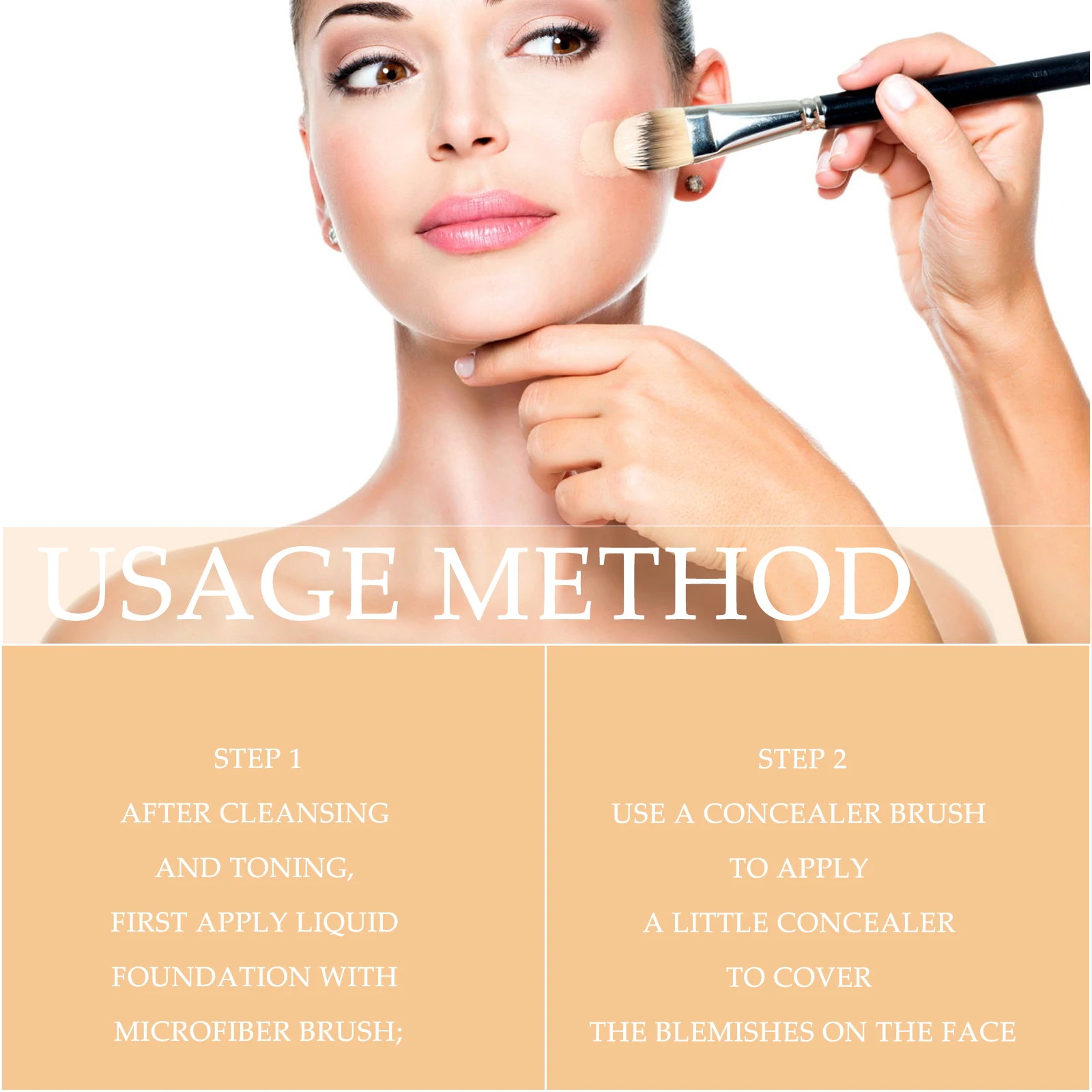 Jaysuing Double Head Concealer Cover Dark Eyes Circle Invisible Pores Sweatproof Remove Spots Lasting Foundation Face Makeup