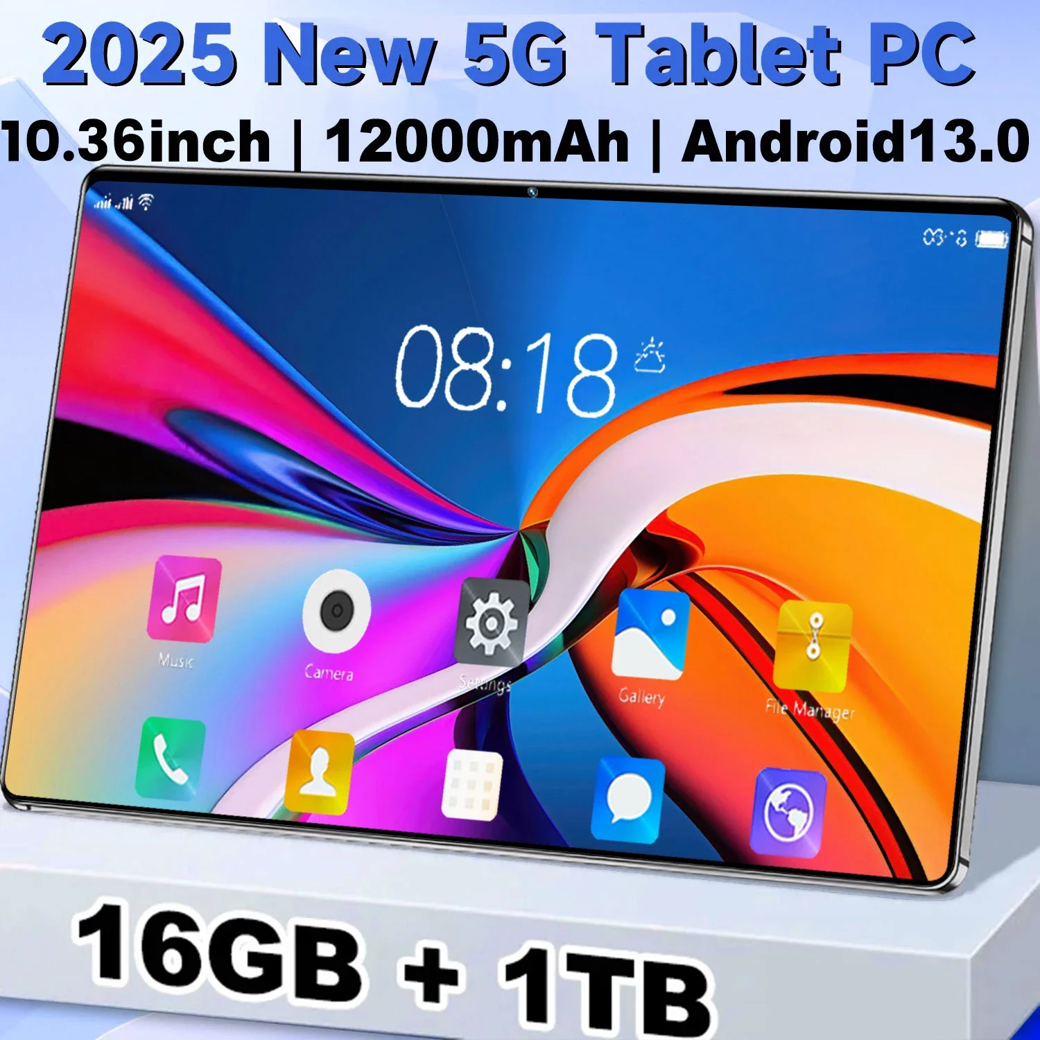 2025 5G Tablet originale Android nuovo 10.36 pollici 16GB RAM 1TB ROM Tablet 12000mAh 10-core Android 13.0 WIFI Bluetooth Network Pc