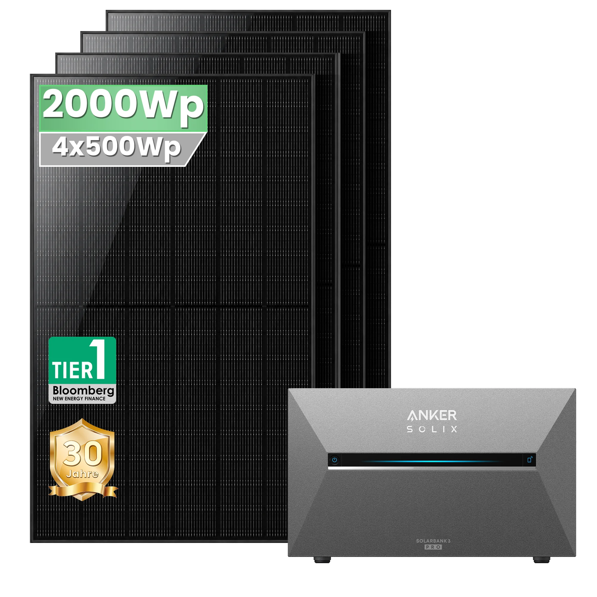 Anker SOLIX E2700 3 Pro 2.7kWh + Solar Panel 4x500W Solar Modules