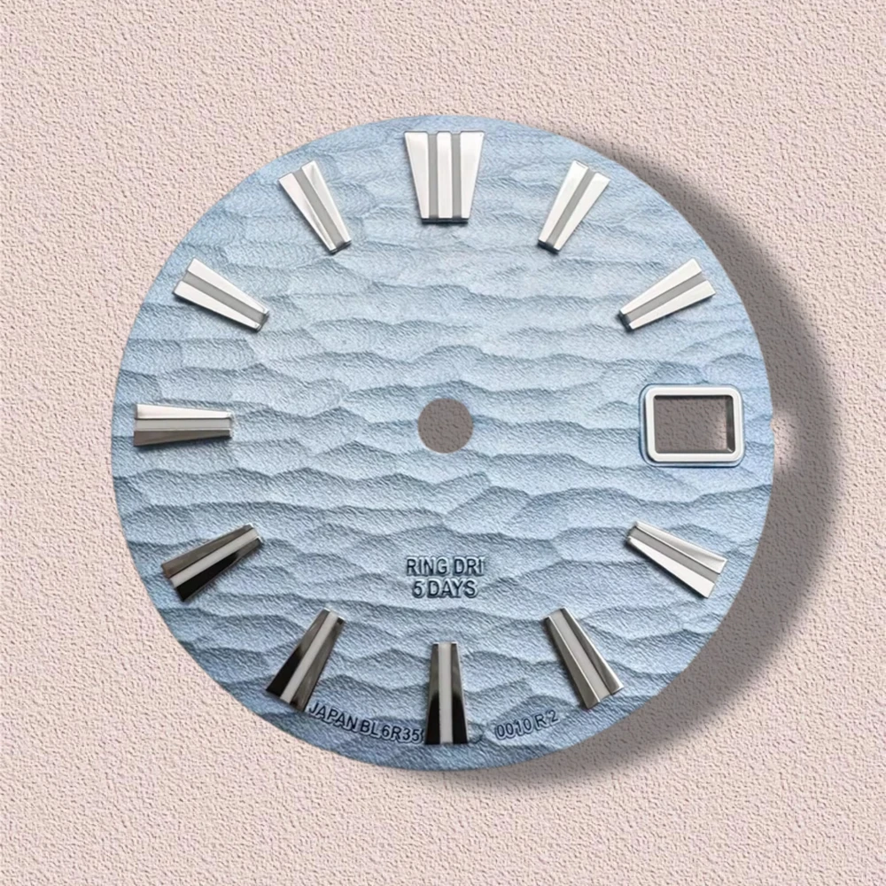 Dial Gelombang Logo GS 28.5Mm Cocok untuk Gerakan Jepang NH35/NH36 Aksesori Modifikasi Jam Tangan Berkualitas Tinggi Bercahaya Hijau