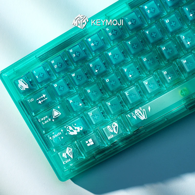 KEYMOJI Gem Series Phosphophyllite Gradiant Clear Keycap Set 149Keys