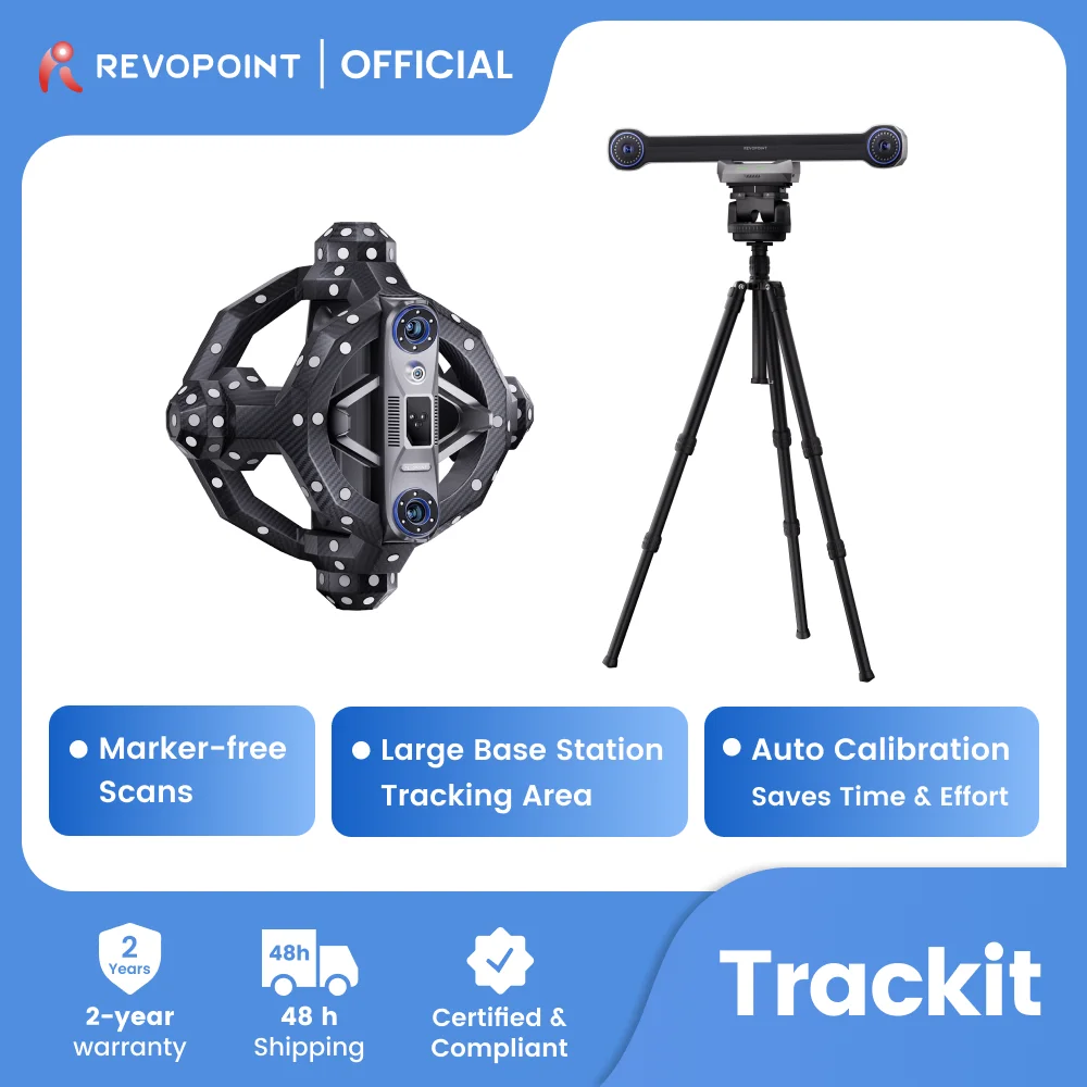 Revopoint Trackit 3D Scanner Optical Tracking For Marker-free 30 Cross Lines Blue Laser Scanner For CAD&Measure Handheld Scans