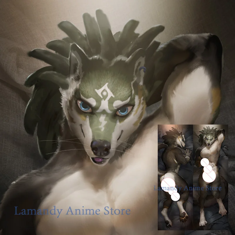 Dakimakura Anime link (wolf form) Double Sided Print Pillowcase Life Size Body Pillow Cover