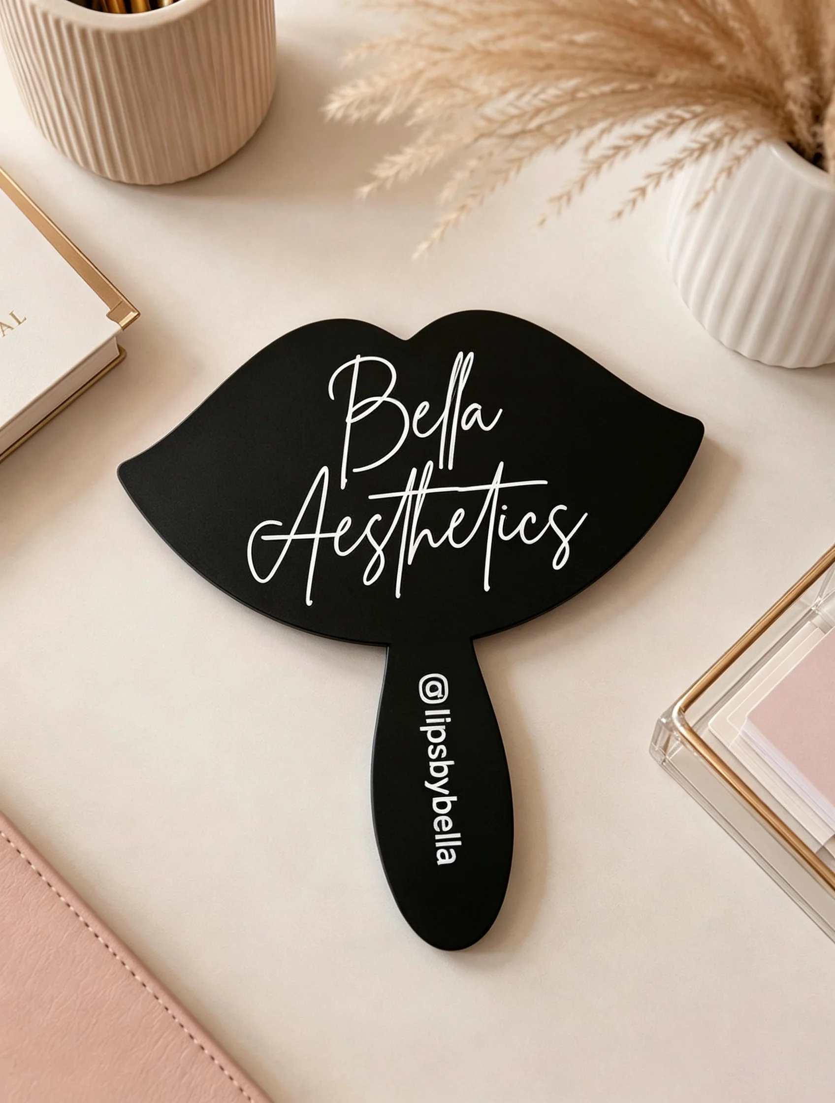 Personalized Jewelry Store Handheld Mirror Custom Boutique Mirror Bride Gift Business Branding Mirror Acrylic Bride Mirror