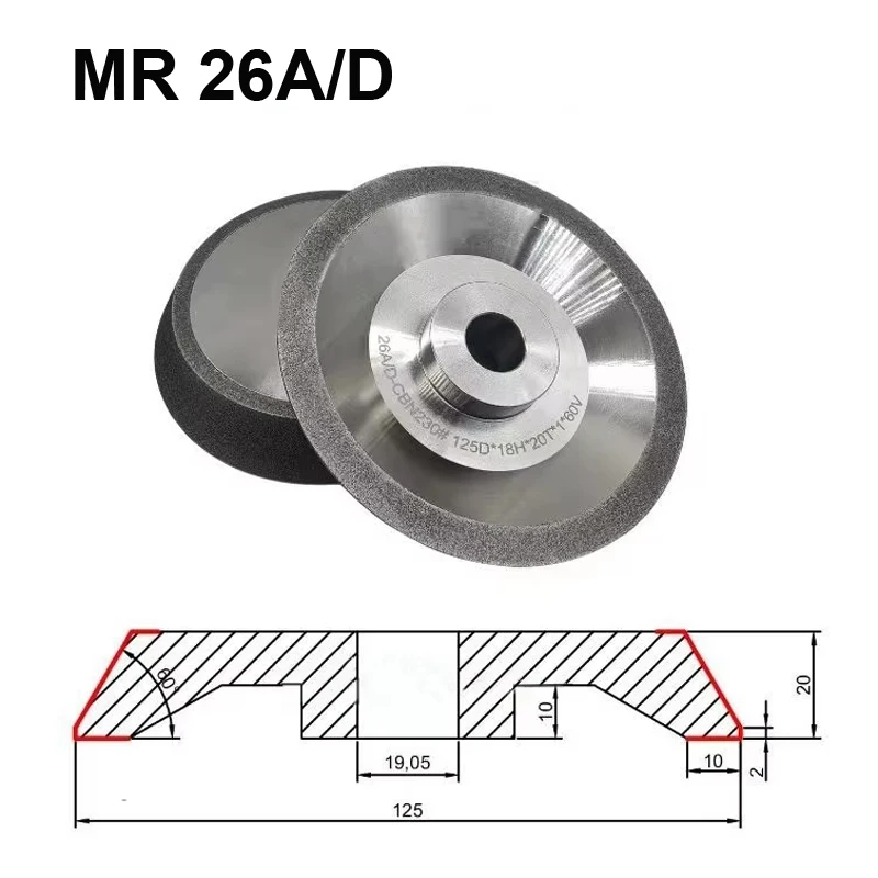 Diamantschleifscheibe 78mm MR 26A/D E20 13Q D13 Z13-2 SDC/CBN230 zum Schleifen von Bohrern, Fräsern, Weißstahl, Hartmetall – Detail 1