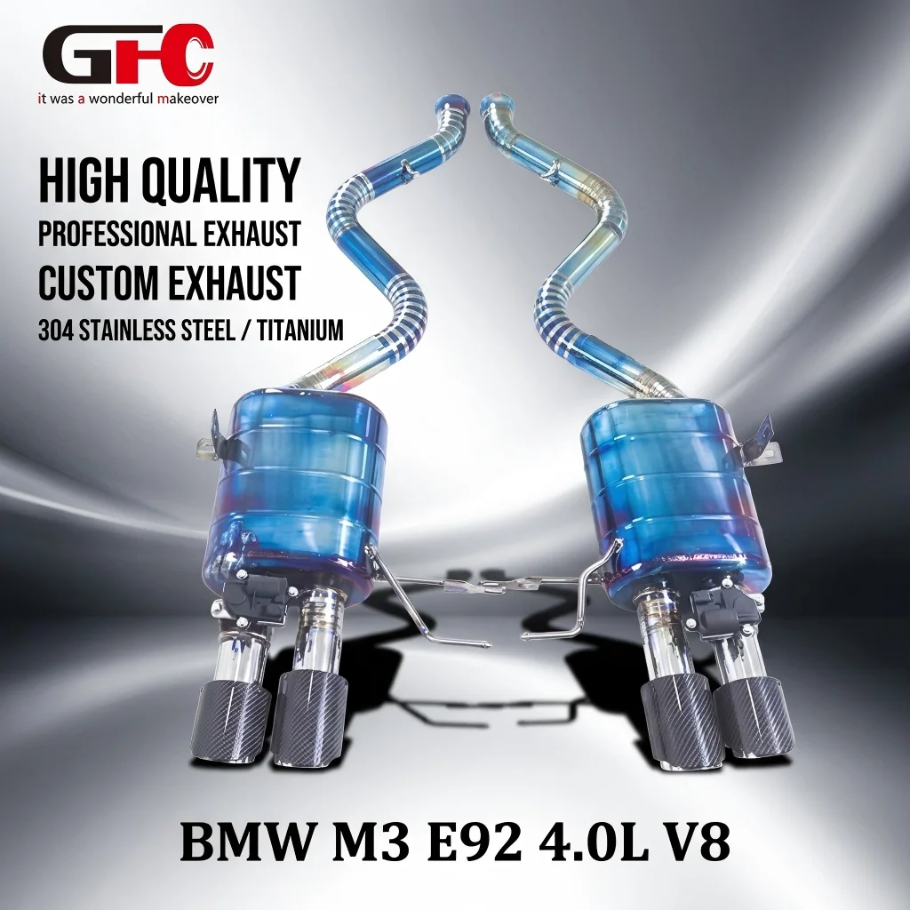 

GFC Performance Titanium Axleback Exhaust for BMW M3 E92 4.0L V8 Dual Mufflers Dual Valves Quad Tips