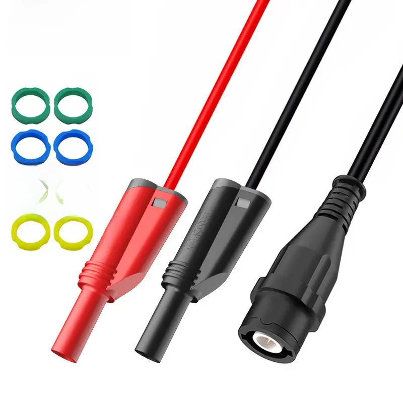 Cleqee P1204 Bezpieczna wtyczka męska BNC do podwójnej wtyczki bananowej 4 mm RG58 Kabel koncentryczny Przewód testowy oscyloskopu 120 CM — zdjęcie 2