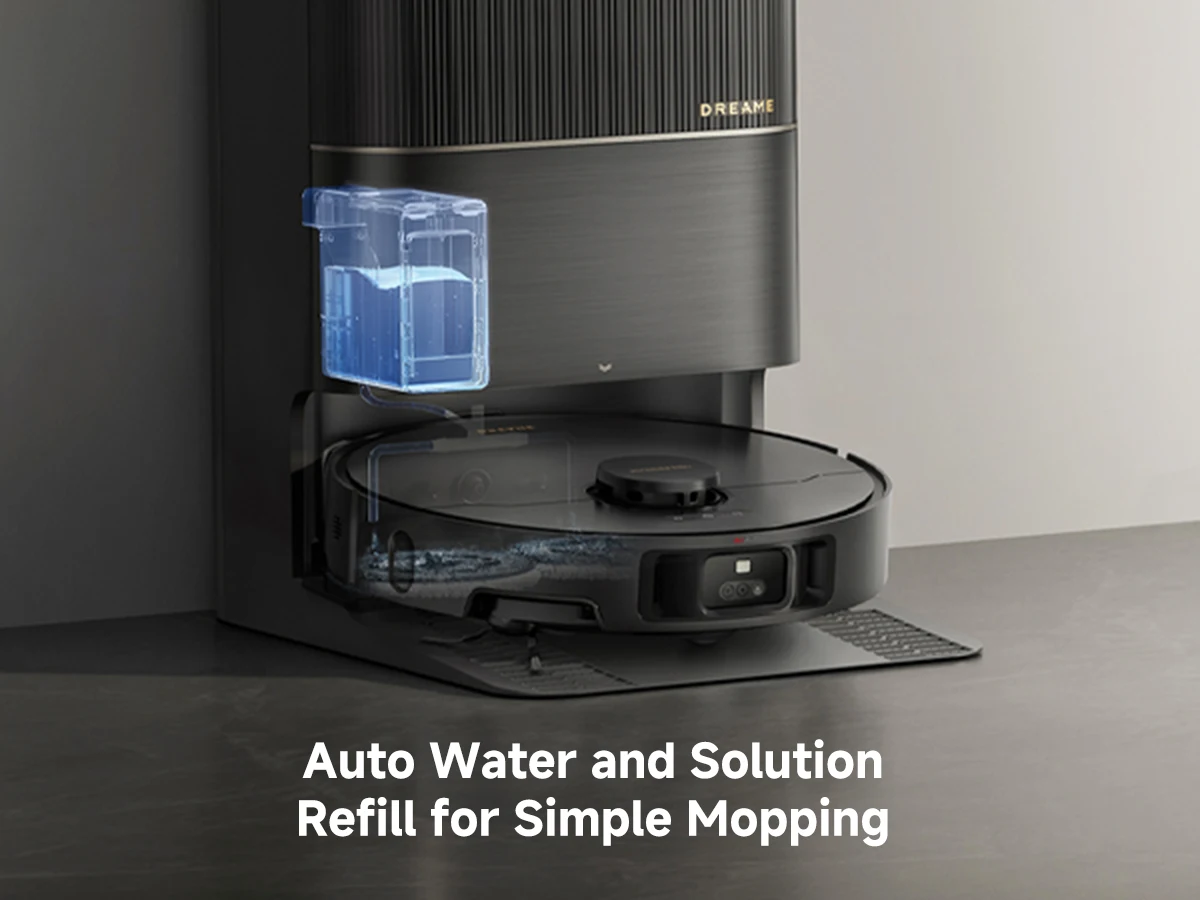 Refurbished DREAME Govac 508 Robotic Vacuum with Removable & Liftable Mop, 12,000Pa Suction, Side Brush Extensive Cleaning, 158°F Mop & Washboard Self Cleaning, Auto-Empty, Auto Refill, liftable Brushes
