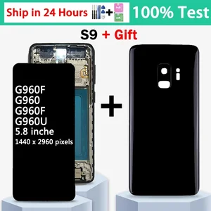 Bilashmart BackShell TFT Quality Samsung S9 LCD G960 G960F G960N G9600 G Display Touch Screen Digitizer S9 Display With Frame Replacement
