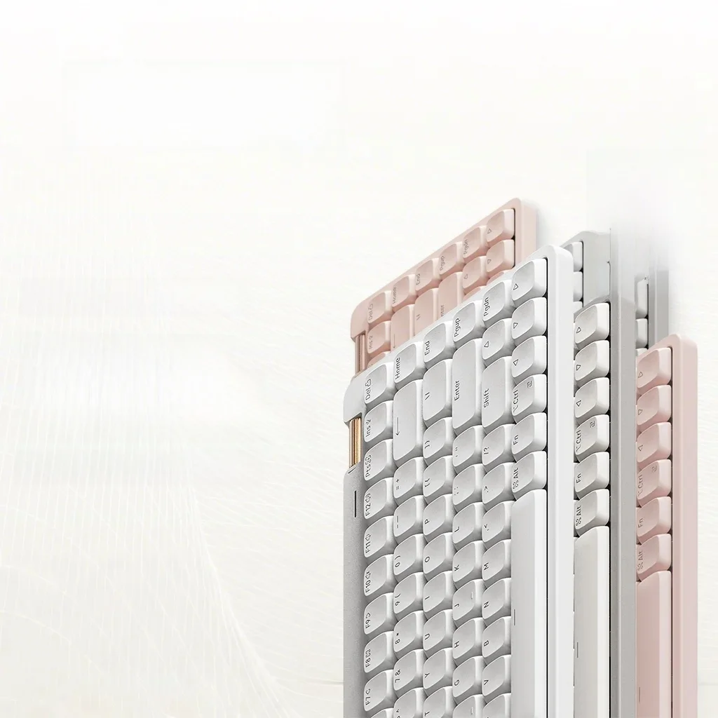 Lofree Flow Lite Keyboard Lighter&Silenter POM Switch 2.4G Bluetooth&Wired Gasket Mount Volume Roller Key Configurator Keycaps