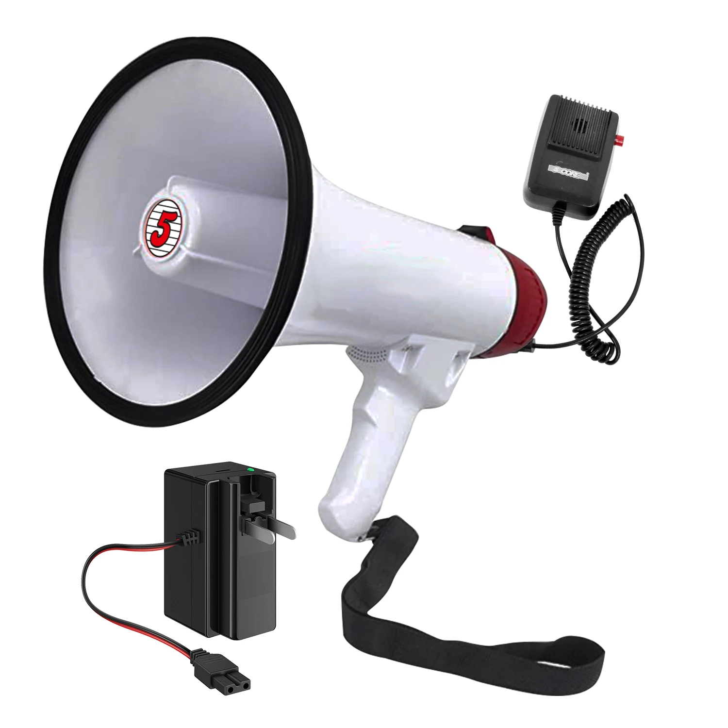 

5Core Megaphone Bullhorn Speaker 50W Bull Horn Rechargeable Cheer Megafono 300 Meter - 20RF WB