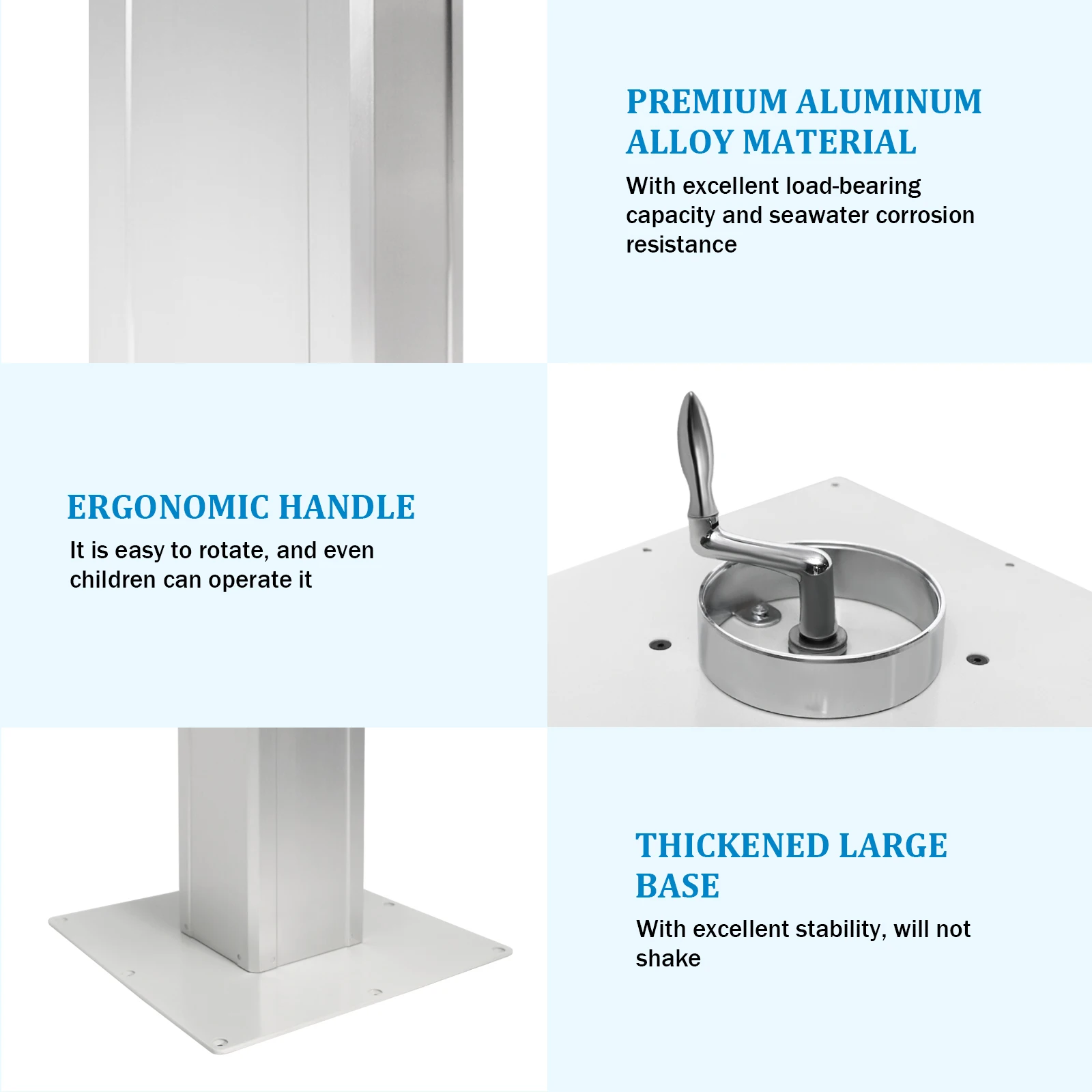 قاعدة طاولة تلسكوبية RV شديدة التحمل، أرجل طاولة من سبائك الألومنيوم على شكل تاتامي قابلة للتعديل، مناسبة للتخييم، الارتفاع 30.5-75 سم #4