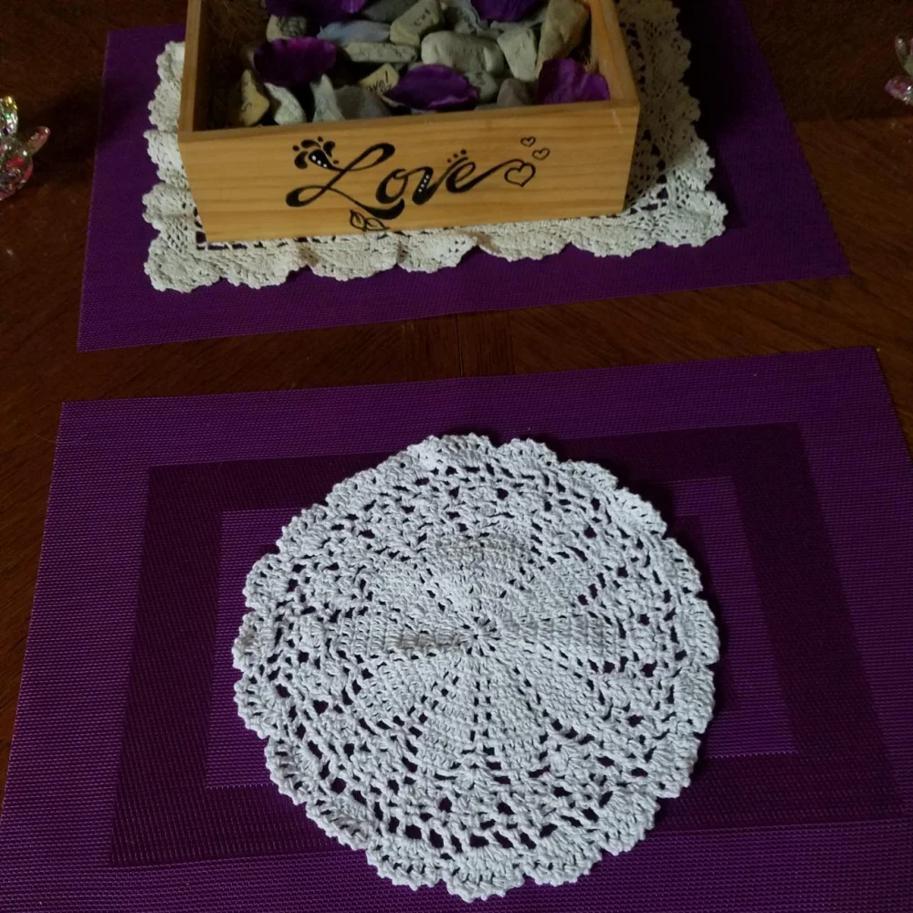 

Cotton Lace Doily Decorative Table Placemat Hand Crochet Table Setting Decor Vintage Rustic Dining Coffee Table Decoration Craft