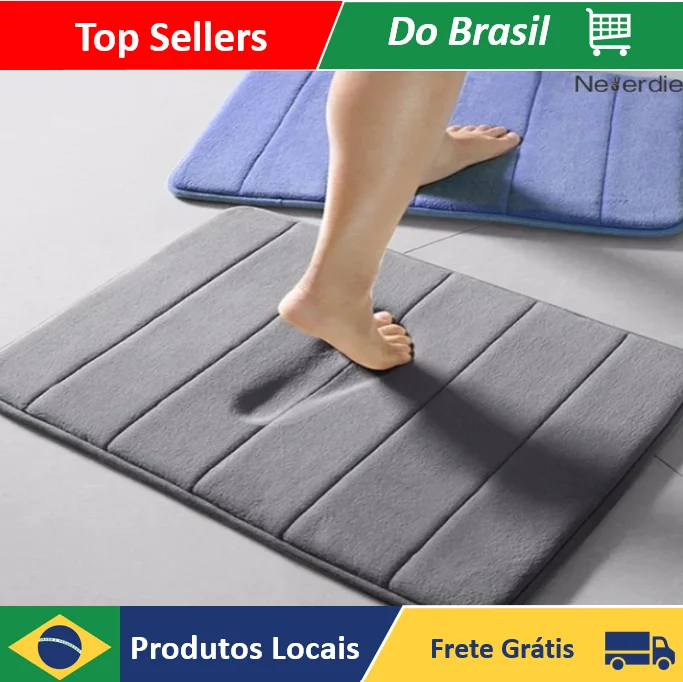 Tapete de banheiro antiderrapante com espuma viscoelástica e relevo - Loja Neverdie — AliExpress
