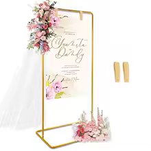 80cm x 175cm Rectangular Adjustable Height Golden Party Arch