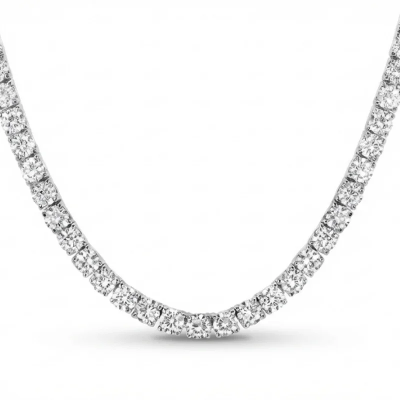 

Elegant Silver CZ Tennis Necklace 316L Stainless Steel Hypoallergenic Minimalist French Chic Iced Out Chain Women MURMUR