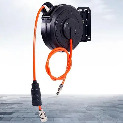 Imagen 2 del producto Carrete de manguera de aire retráctil automático, carrete de manguera de compresor de aire con bola de posicionamiento, rebobinado automático, taller de taller de taller de reparación de automóviles y garaje