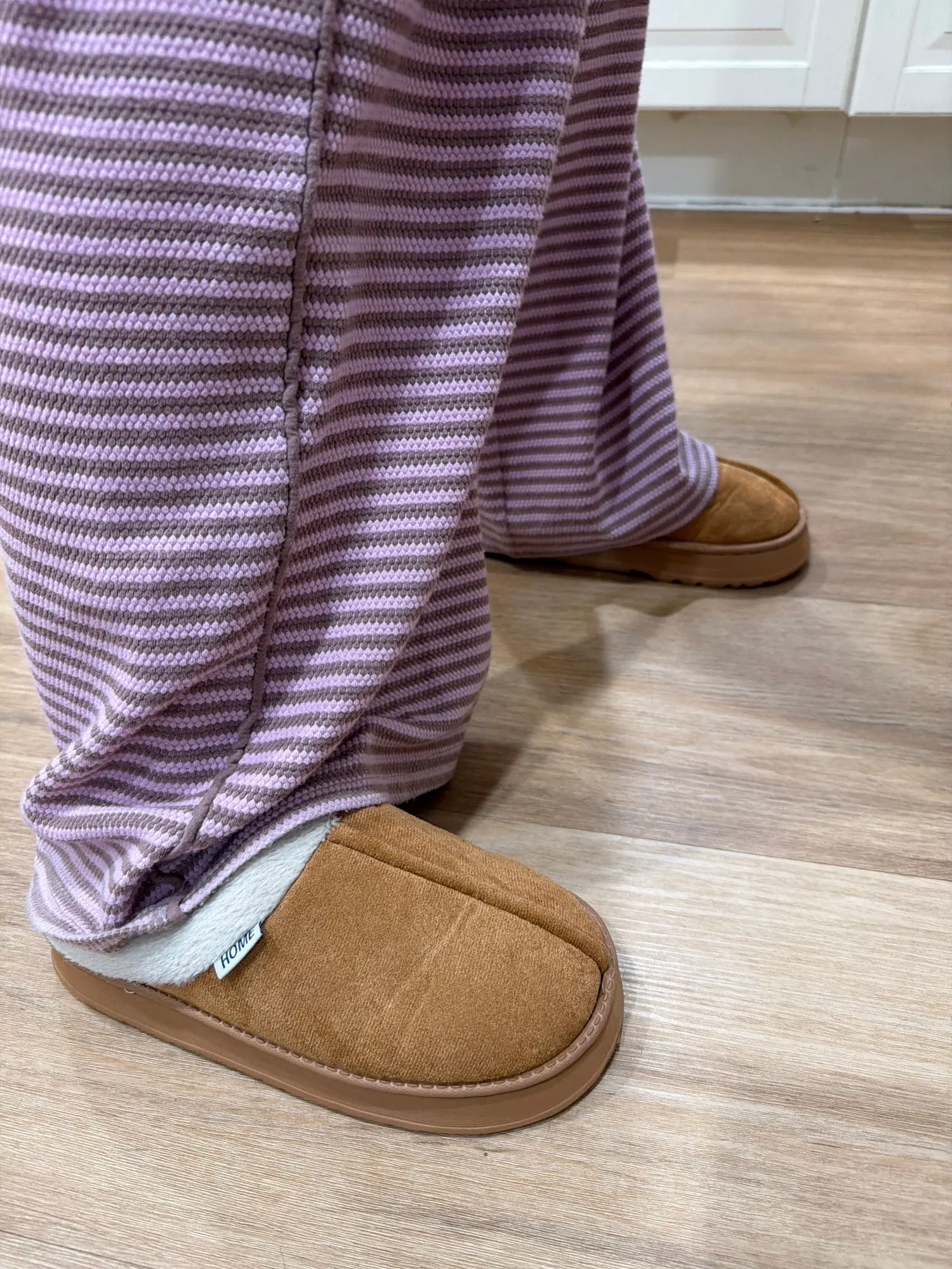 Photo accompanying Nga L.’s The Cruelty-Free Suede Platform Slipper review