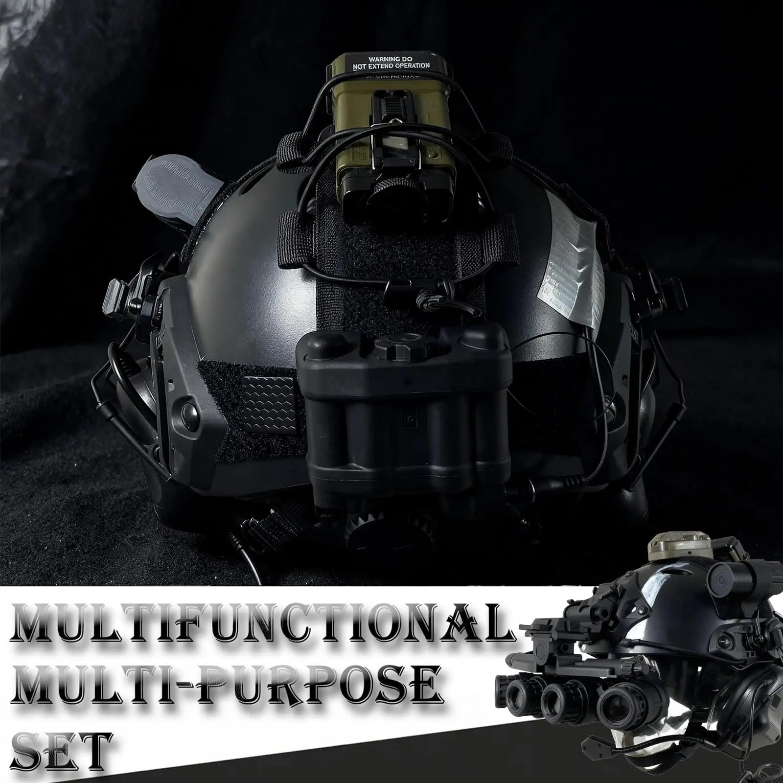 

Fast High Cut Bump Helmet Marker Lights Set, NVG Helmet Camera, Noise-Cancelling Tactical Headphones for Paintball Cosplay