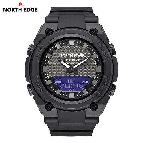 Reloj Digital Militar para Hombre NORTH EDGE FORTRESS 2026, Reloj Deportivo para Exteriores Resistente al Agua 50M, Reloj LED con Hora Mundial y Cuenta Regresiva